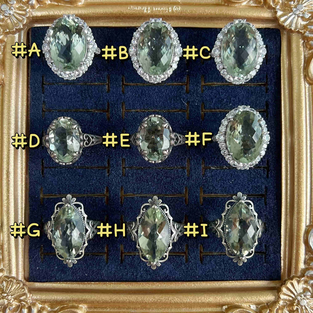 Natural Prasiolite Ring (Green quartz)