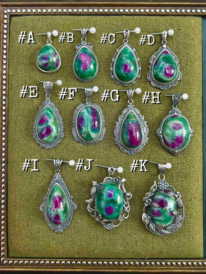 Natural Ruby Fuchsite Pendant